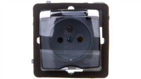 Karo Gniazdo Bryzgoszczelne Z/U Ip44 Klapka Przezroczysta Białe Gph-1Sz/M/00/D