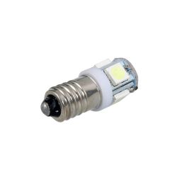 Żarówka LED E10 z gwintem 12V biała 5 led