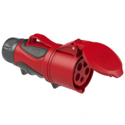 Gniazdo siłowe z klapką [5p] 32A 400V przenośne IP44 GRIP PCE na kabel