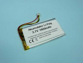 1600mAh 3,7V Li-PO 3-PIN 88x51x4,5mm