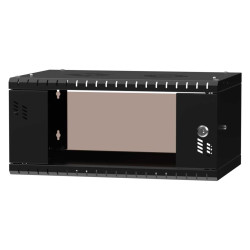 Szafa wisząca Standard 19" 4U, 350mm, drzwi szklane, czarna