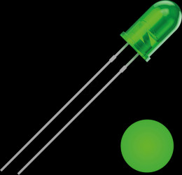 2111O157 LED, 5 mm, wired, green, 2500 mcd, 30°