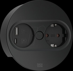 946.104 TWIST 2 1xCEE7/3 1xUSB A/C 22W 2.0m AEH RAL9005 30GE round