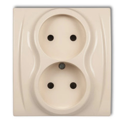 LOGO Gniazdo podwójne b/u beżowy 1LGP-2p
