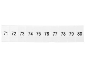 Oznacznik do złącz szynowych, opisówka ZB 5 numerowana od 71-80 kolor biały /10szt./