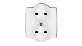 Deco Gniazdo Podwójne B/U 2X2p Biały Dgpr-2P