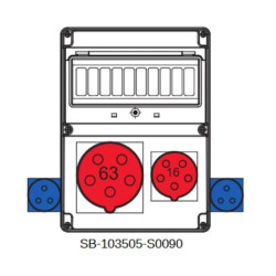Rozdzielnica 5x63A 5x16A 2x3x16A INA=63A IP54 SB-103505-S0090-54