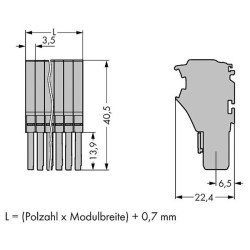WAGO 2020-108 8-way 1 Conductor Female Plug Grey