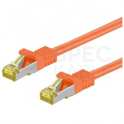 Patchcord S/FTP kat.7 PiMF kabel sieciowy LAN 2x RJ45 linka PoE pomarańczowy 7,5m Goobay