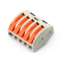 Kostka elektryczna 5pin 250V - pomarańczowa