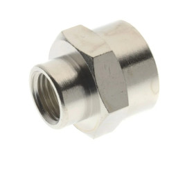 Mufa gwintowana redukcyjna G 1/8 GW - G 1/4 GW, mosiądz niklowany