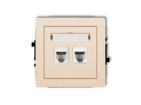 DECO Gniazdo telefoniczne podwójne 2xRJ11 4-stykowy beznarzędziowe beżowy 1DGT-2 KARLIK