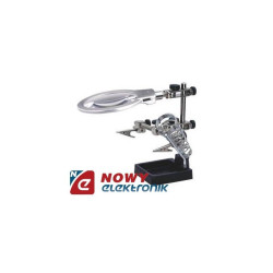 Zestaw Opt. Trzecia Ręka LED sr. uchwyt z lupą i podst. podśw.