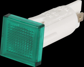 1.69.507.125/1502 Indicator, 28 V, bulb, 10 mm, square, green