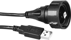 USB 2.0 adapter cable, USB plug type B to USB plug type A, 2 m, black, PX0840/B/2M00