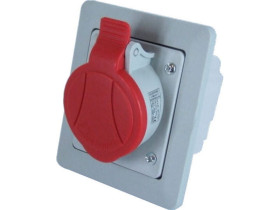 Gniazdo wtykowe izolacyjne podtynkowe 16A/4p/400V GSP-16A/4 gniazdo siłowe skośne 921851 ELEKTROMET