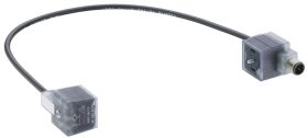 VAD M12 1A-VAD 1A-1-3-226/0,4 M, adaptor M12x1 na 2 i gniazdo DIN 43650A 2+2PE, LED + warystor , Lumberg 12180