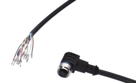 Kabel konfekcjonowany jednostrony złącze M12 żeńskie 12-pinowe kątowe wolny koniec przewodu 12x0,14mm² 2m PUR 30V VK200C21