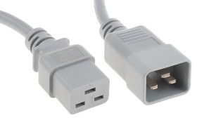 Przewód zasilania złącze A: IEC C19 złącze B: IEC C20 2m 16 A 250 V 1,5 mm² Szary