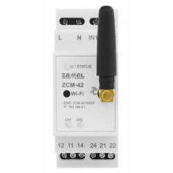 Programator czasowy 7dn. ZCM-42 Wi-Fi, DIN, 2kan, 2xNO/NC 16A 230V Zamel