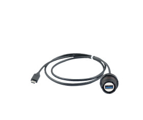 Adapter USB Type A to Type C Montaż na panelu Żeńskie do męskiego USB 3.2 2-portowe