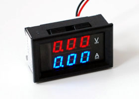 Woltomierz i Amperomierz LED Czerwony/Niebieski 0-100V 0-9.99A