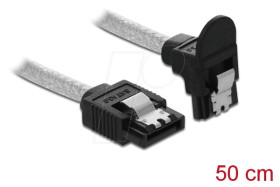 85346 SATA 6 Gb/s Cable straight to downwards angled 50 cm transparent