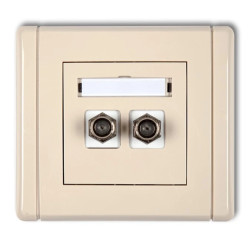 FLEXI Gniazdo antenowe podwójne typu F (SAT) niklowane beżowy 1FGF-2