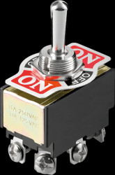 10114 Miniature toggle switch, ON-OFF-ON, 10 A/125 V