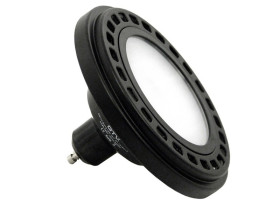 Żarówka LED 12W ES111 GU10 850lm biała ciepła z diodami power z czarnym aluminiowym radiatorem i mleczną szybką GTV LD-ES11101-3