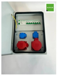 Metalowa rozdzielnica ścienna CEE 32A 16A 2x230V z bezpiecznikami FI IP54 94V-1