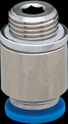 Push-in fitting, clamp adaptation Ø 6 mm, L 22 mm, brass, for standard hose Ø 6 mm, E30076