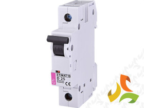 Wyłącznik nadprądowy D 25A 1P 10kA ETIMAT10 002151718 ETI