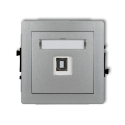 DECO Gniazdo pojedyncze USB-AB srebrny metalik 7DGUSB-3