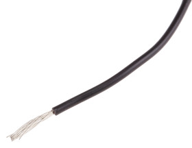 Przewód montażowy 0,6mm² Czarny RS PRO PVC 20 AWG 250 V dł. 100m 19/0,2 mm +105°C NFC 32070/C1, NFC 93521