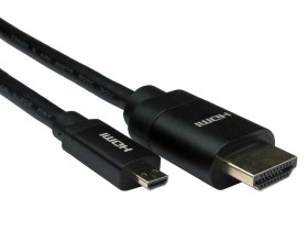 Kabel HDMI 1.5m A: HDMI B: Micro HDMI A: Męskie B: Męskie