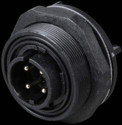 PX0709/P/04 Connector, rear panel, 4-pin, plug