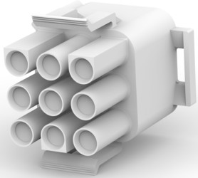 Plug housing, 9 pole, pitch 6.35 mm, straight, natural, 794741-2