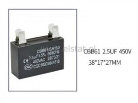 2,5uF 450V kondensator silnikowy; złącza 6,3mm