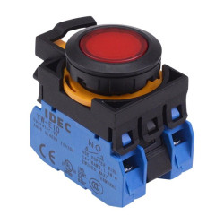 CW1L-A1E20Q4R Red 24V illuminated Maintained Push Button Switch 2NO IP65 IDEC