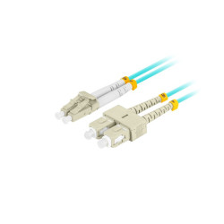 Patchcord Światłowodowy LC SC DUPLEX OM3 LSZH 1M aqua Lanberg