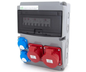 Rozdzielnica budowlana 32A/5P + 16A/5P + 2*GS 230V + zabezpieczenia, 11NO22C11C11C