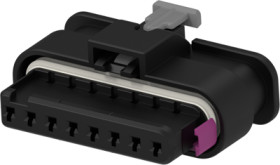 Socket, unequipped, 8 pole, straight, 1 row, black, 1-1719393-1