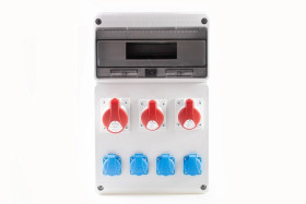 Rozdzielnica elektryczna natynkowa bez zabezpieczeń 1x32A/5p,2x16A/5p, 4x230V, BP6007-18/NT-S-BZ