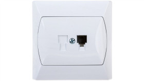 Akcent Gniazdo Telefoniczne Pojedyncze Rj11 Białe Gpt-1A/00