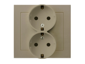 KIER Gniazdo podwójne schuko beżowy GP-2WS/01 OSPEL