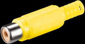 RCA coupling with bend protection, yellow