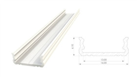 Profil Alu Nawierzchniowy 6,1Mm, Lakierowany Biały, Dł. 1000Mm, Max Szer...