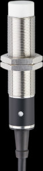 Inductive sensor, brass white bronze-coated, flush mounting M18, not flush, 1 Form B (N/C), 250 V (DC), 100 mA, IG0094