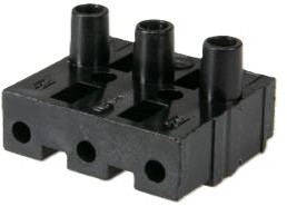 Socket, 3 pole, cable assembly, screw connection, 0.5-2.5 mm², black, 160 BU/ 3 DS SW EV